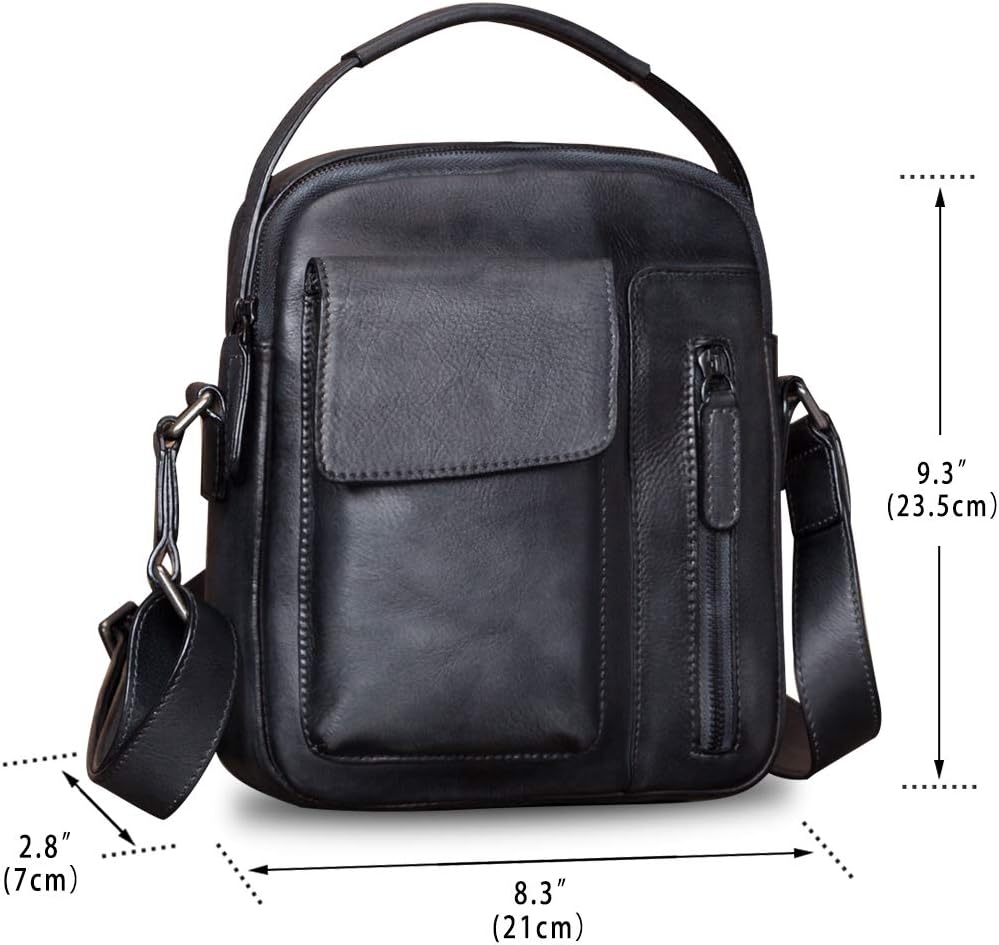 Genuine Leather Purses and Shoulder Bag for Men Vintage Real Leather Messenger Bag Handbag Crossbody Satchel Purse Strap