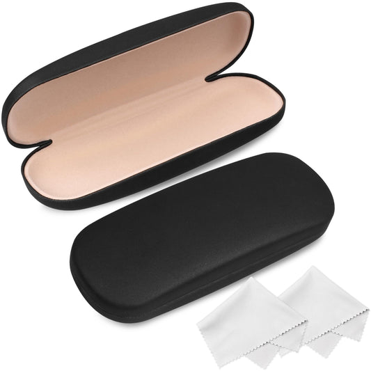 Joyberg Glasses Case, 2 Pack Eyeglass Case with Cleaning Cloth, Glasses Case Hard Shell Fits Most
