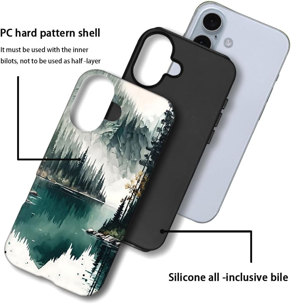SEized Case Compatible with for iPhone 16,Mountain Forest Landscape Phone Case for Girl Women Boy Men,Durable Protection Phone Case for iPhone 16