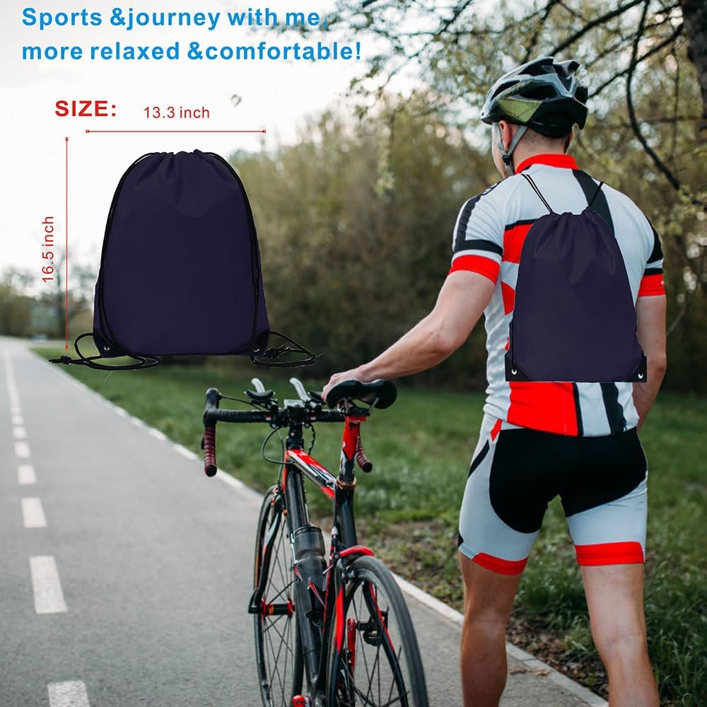 Drawstring Backpack Bulk 30 packs Draw String Backpack Bags DIY Gym Sports trip Traveling Yoga ride Pedestrianism Cinch Bag Sackpack Drawstring (black)