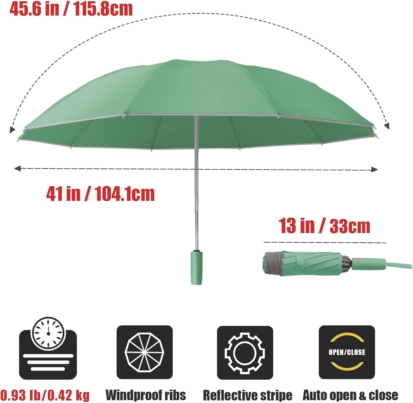 Large Windproof Travel Umbrella, Portable Reverse Folding Car Umbrella, Compact Inverted Design