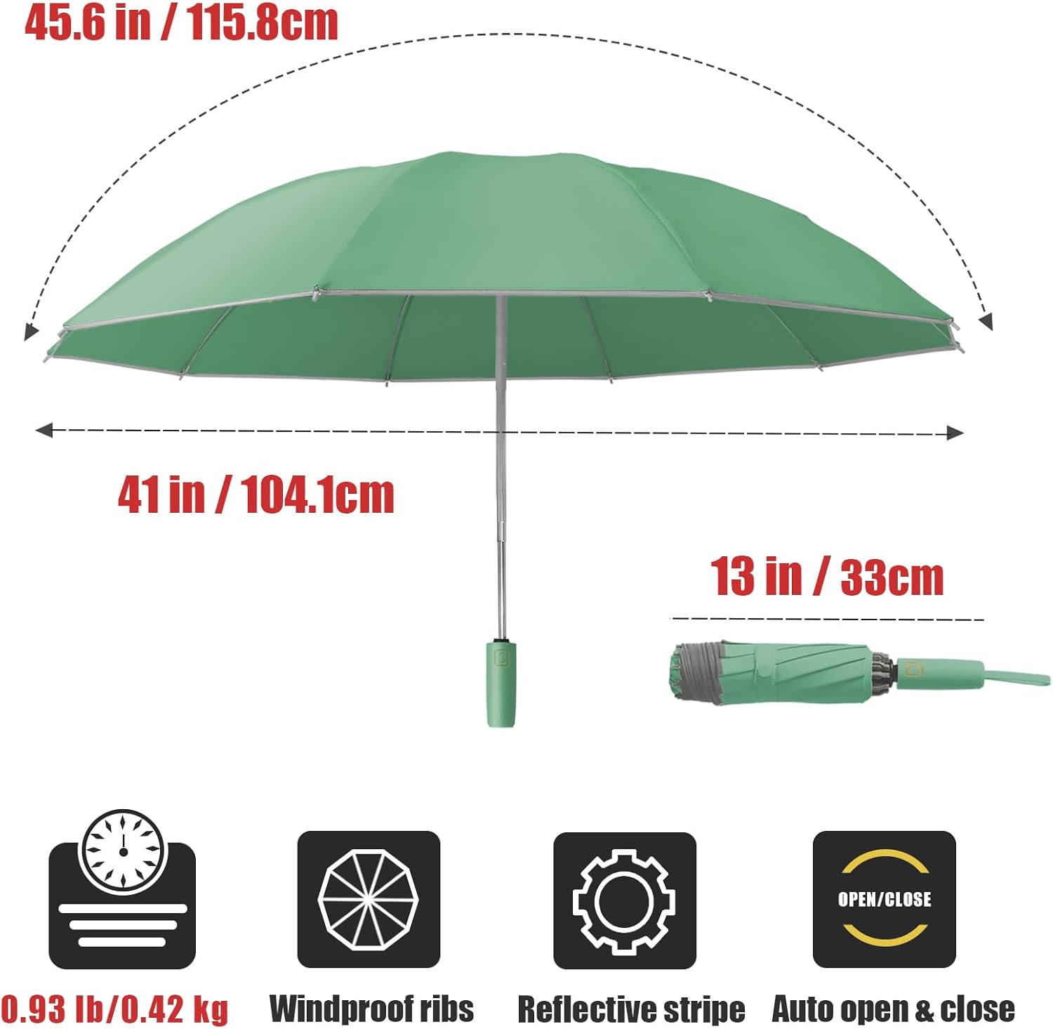 Large Windproof Travel Umbrella, Portable Reverse Folding Car Umbrella, Compact Inverted Design