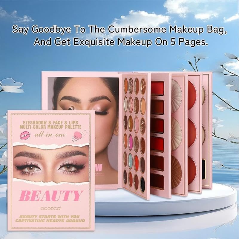 55 color glitter pink sequins stage makeup palette fifth floor eye shadow book Eyeshadow Set Eyeshadow Swatches