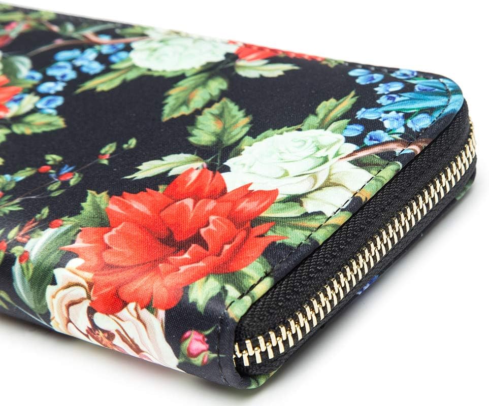 Women Wallet Card RFID For Womens Holder Blocking Credit Small Zipper Purse Pocket Bifold Slim Coin
