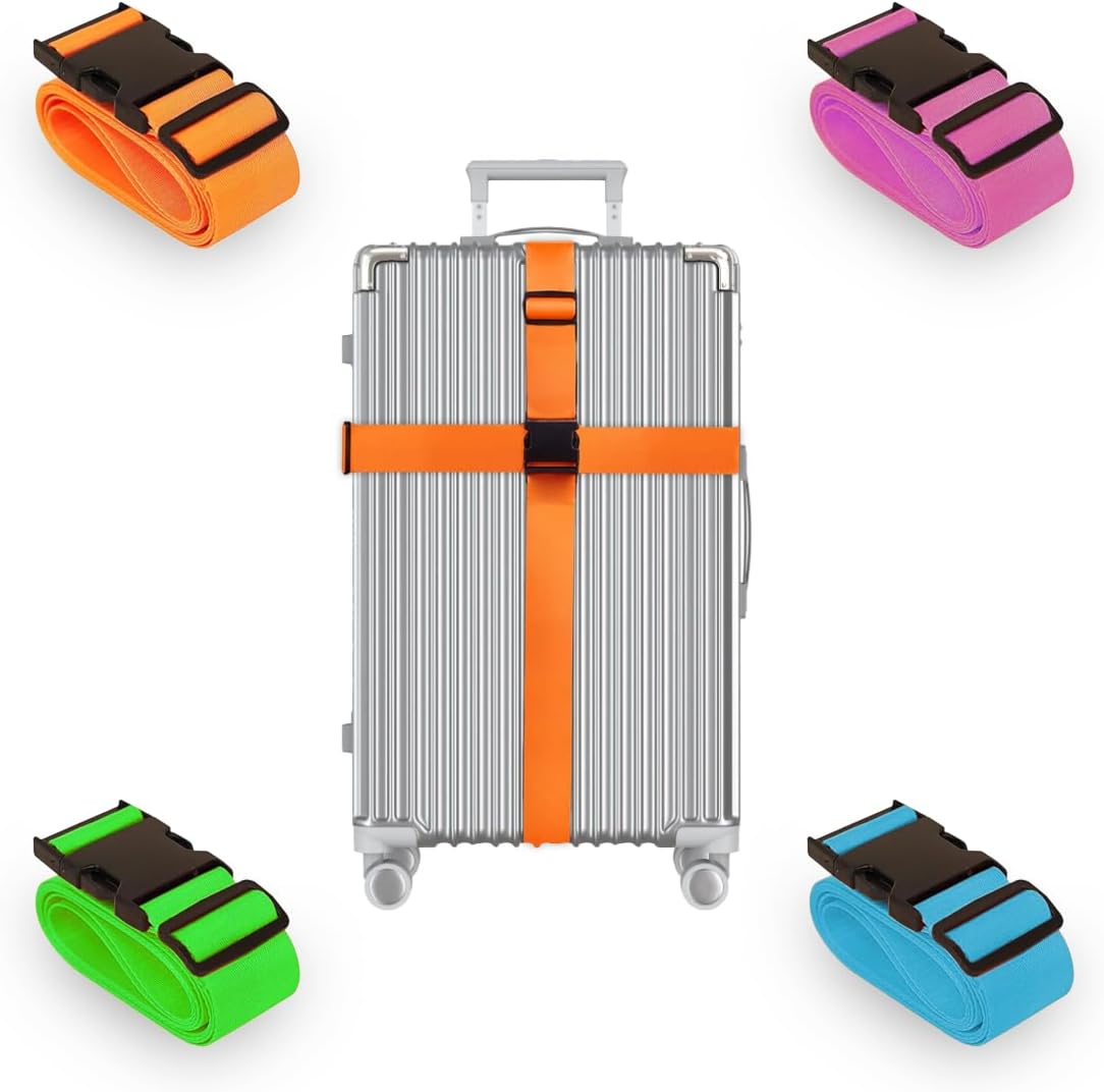 L'AIKEAU Luggage Straps for Suitcases - 4-Pack Travel Belt for Luggage, Backpack Straps, and Bag