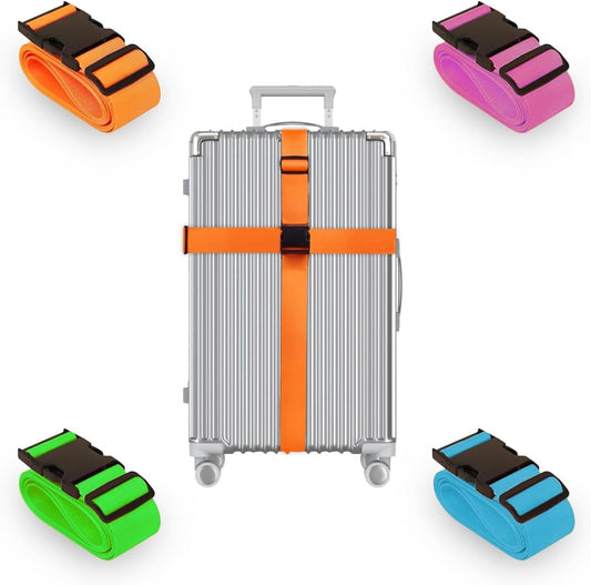 L'AIKEAU Luggage Straps for Suitcases - 4-Pack Travel Belt for Luggage, Backpack Straps, and Bag Straps - Travel Accessories for Suitcase, Suitcase Belt, and Backpack Luggage Strap (Combo)