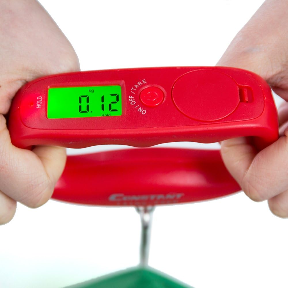 50kg 10g Portable High Precision Smart Electronic Fishing Luggage Scale with LCD Display Backlight,Red