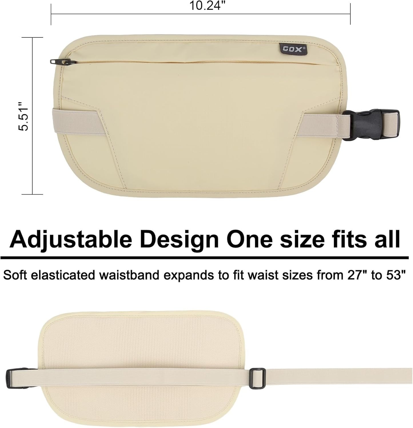 RFID Blocking Money Belt - Slim Under Cloth Passport Holder & Travel Wallet | Secure Hidden Fanny Pack for Men Women (Lemon)