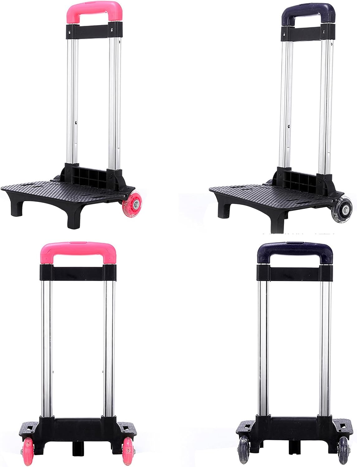 Backpack Trolley 2 Wheels Rolling Luggage Carts Foldable Trolley Cart Aluminium Alloy Hand Cart for School Bags Pet Bag