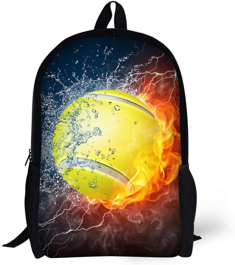 Book Bags for Kids 17 Inch Combustion Pattern School Bags (Tennis)