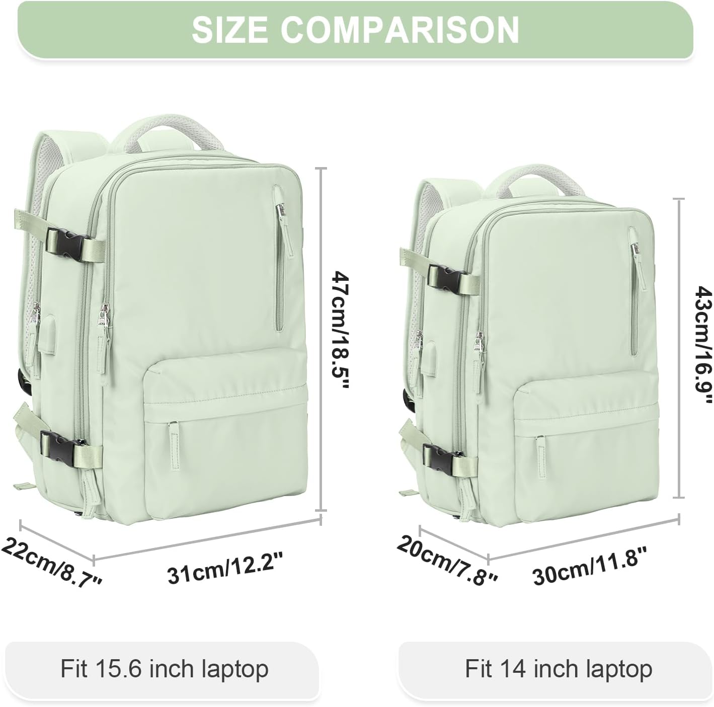 WONHOX Large Travel Backpack Carry on Flight Approved Laptop Work Business Backpack for Women Men Mochila de Viaje