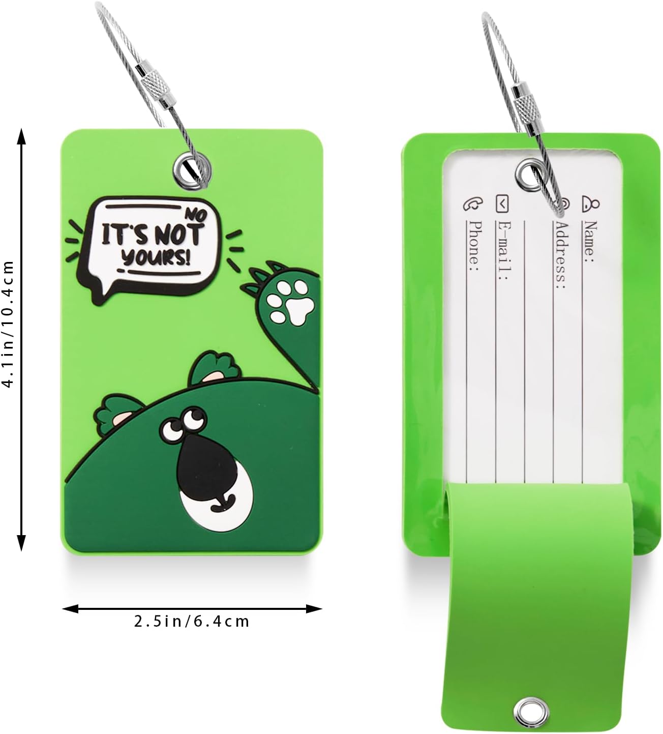 1pcs 2303 Bright Silicone Luggage tag (Green)