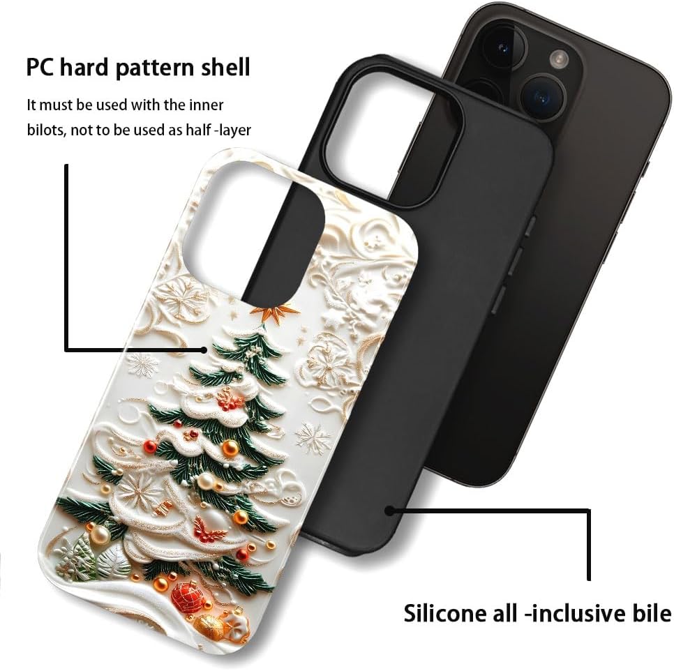 Case for iPhone 11 Pro Max - Slim Fit Anti-Scratch Phone Case for Girl Women - Christmas Tree Stained Glass (Glossy)