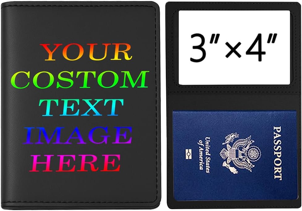 Personalized Passport Holder – Custom Name or Logo, PU Leather Travel Wallet for Men & Women, Fits