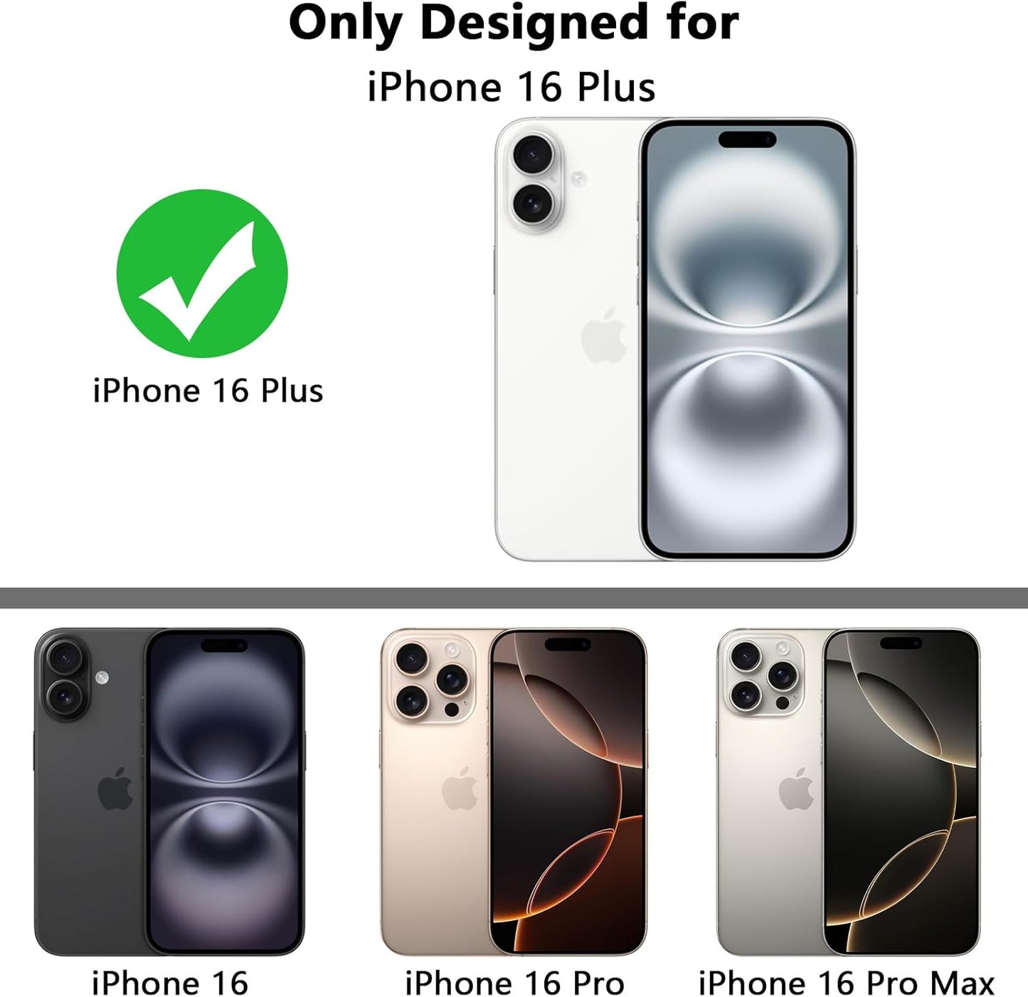 Tikoo Strong Magnetic for iPhone 16 Plus Case with Magsafe and Built-in Invisible Kickstand Slim Translucent Matte Military Grade Protective Phone Case for iPhone 16 Plus 6.7”