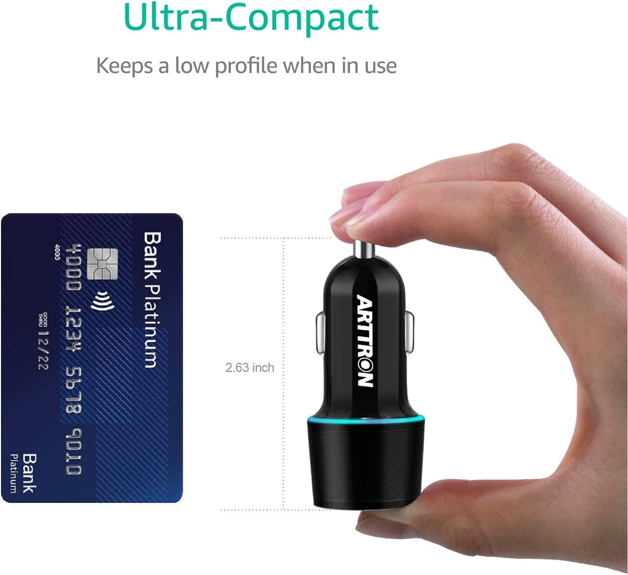 Fast USB Car Charger, Quick Charge 3.0 34W Dual USB Port ARTTRON Fast Car Charge Adapter for iPhone iPad Android Samsung LG Goole Note