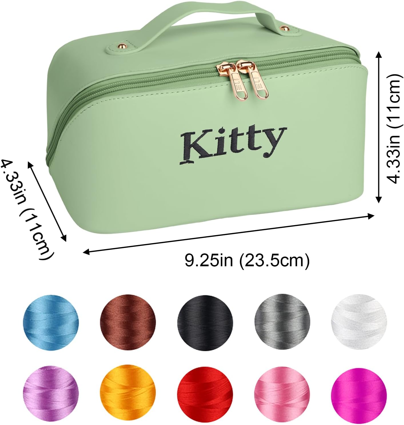 Customized Makeup Bag, Embroidered Custom Makeup Bag with Name Large Capacity Personalized Travel Makeup Bag for Women, Mothers Day Gift (Style 1)