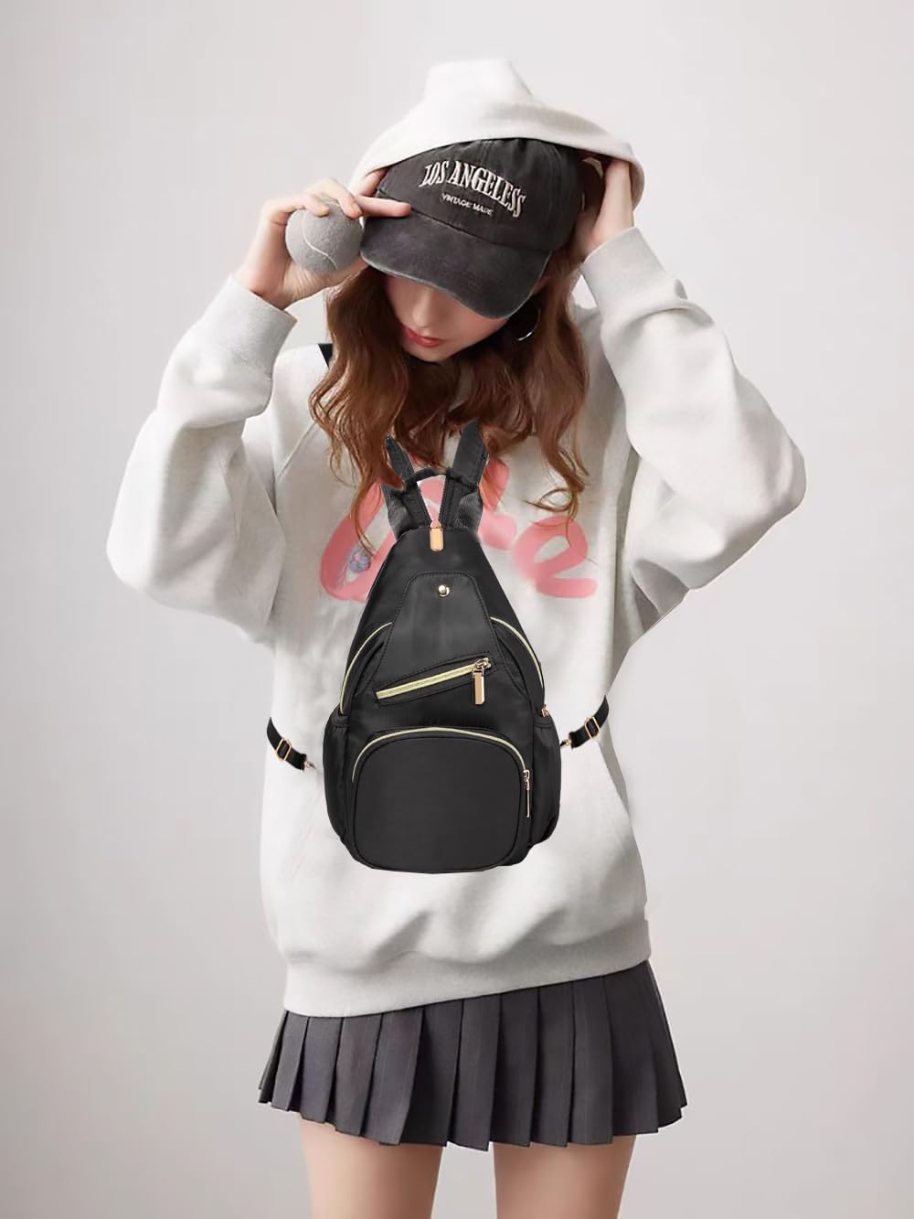 Small Crossbody Sling Bag for Women, Mini Backpack Sling Backpack Convertible, Chest Bag for Hiking Daypack