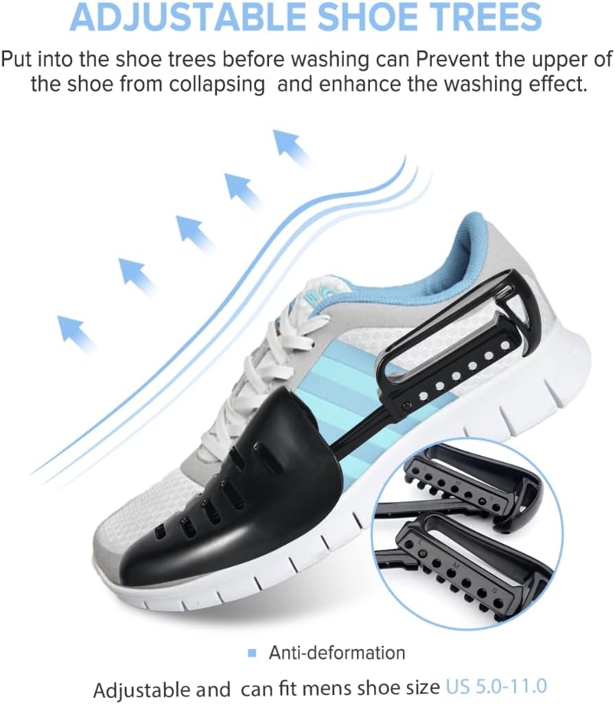 Shoes Laundry Bag Keep Shoes Clean, Shoe Wash Bag for Washing Machine, Durable Zipper Laundry Washing Bag, Sneaker Tennis Cleaner Kit Adjustable Shoe Trees - Home Dorm Travel Essentials