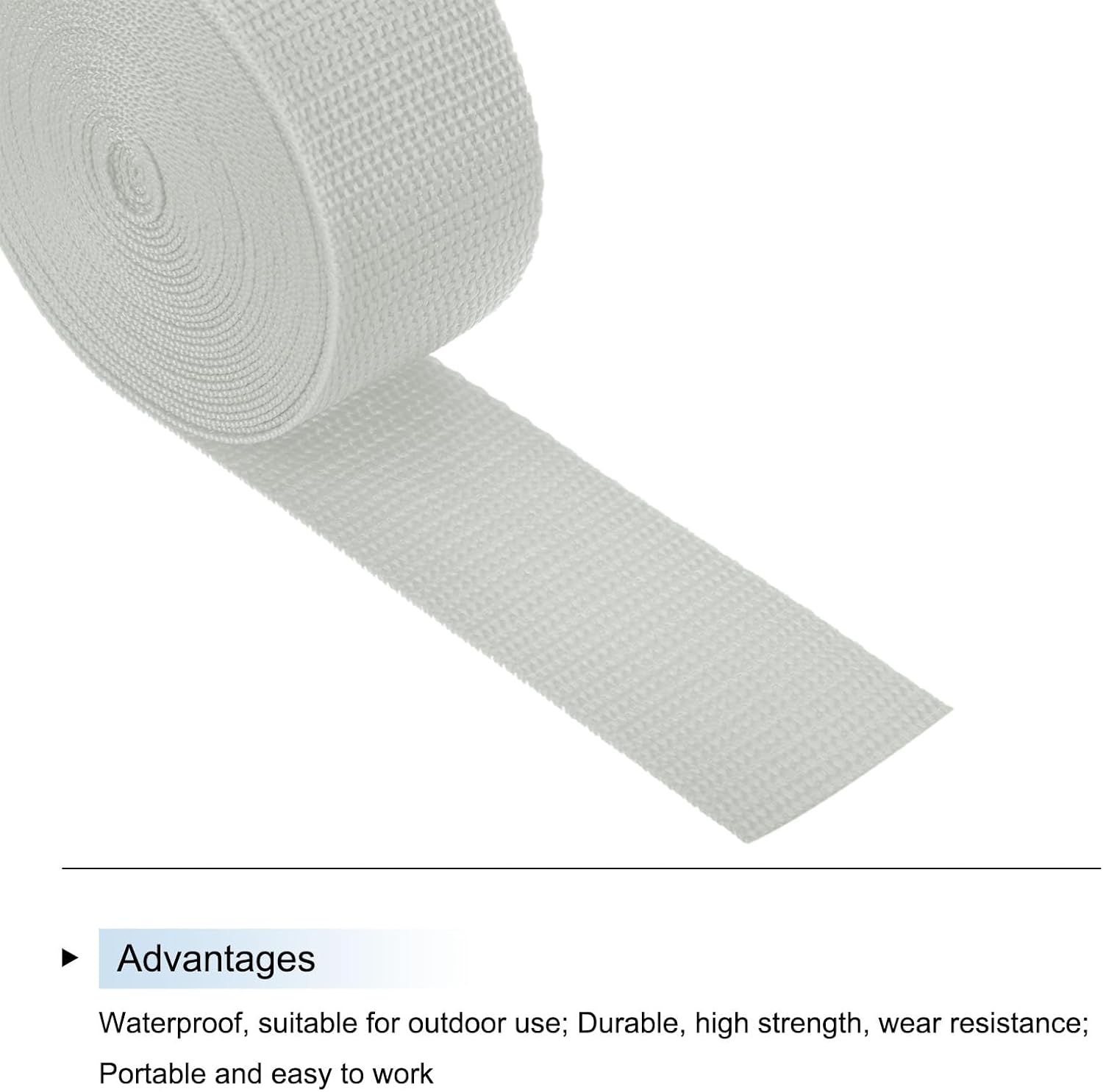 MECCANIXITY Lightweight Polypropylene Webbing Strap 2" 5 Yard Backpack Strapping Band Pale Grey for