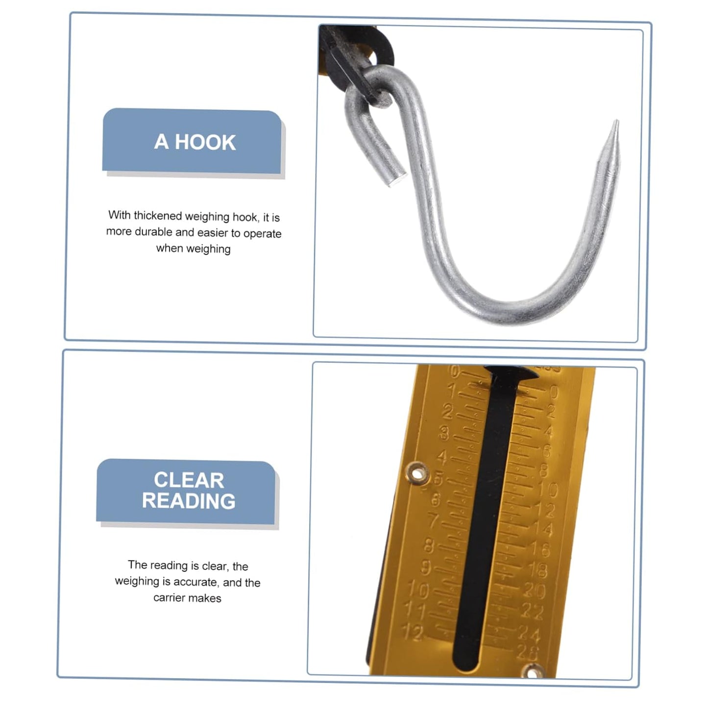 KICHOUSE 2pcs Hanging Scale for Luggage Fishing Spring Scale Weighing Compact Portable
