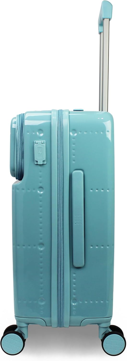 World Traveler Dejuno Smart 20-Inch Carry-On Luggage with USB Ports - Glacier