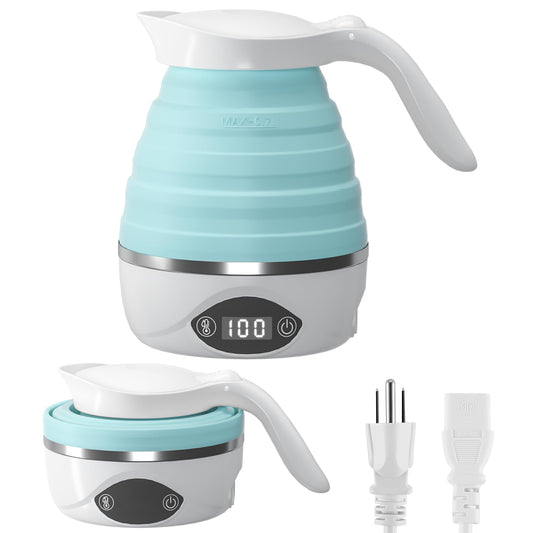 AUCOO Collapsible Travel Kettle Electric Portable Foldable Kettle for Boiling Water, Suitable for