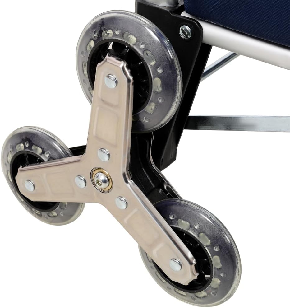 Heavy Duty Foldable Shopping Trolley with Stainless Steel Triangular Wheels Oxford Waterproof Cart