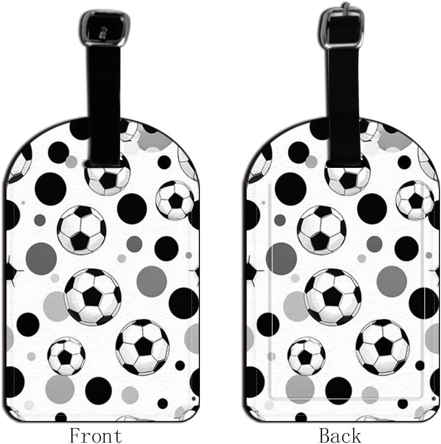 Luggage Suitcase Carry-on ID Tag-Soccer Football-Ball Travel ID Label Leather Baggage Airplane Label - 1 pack