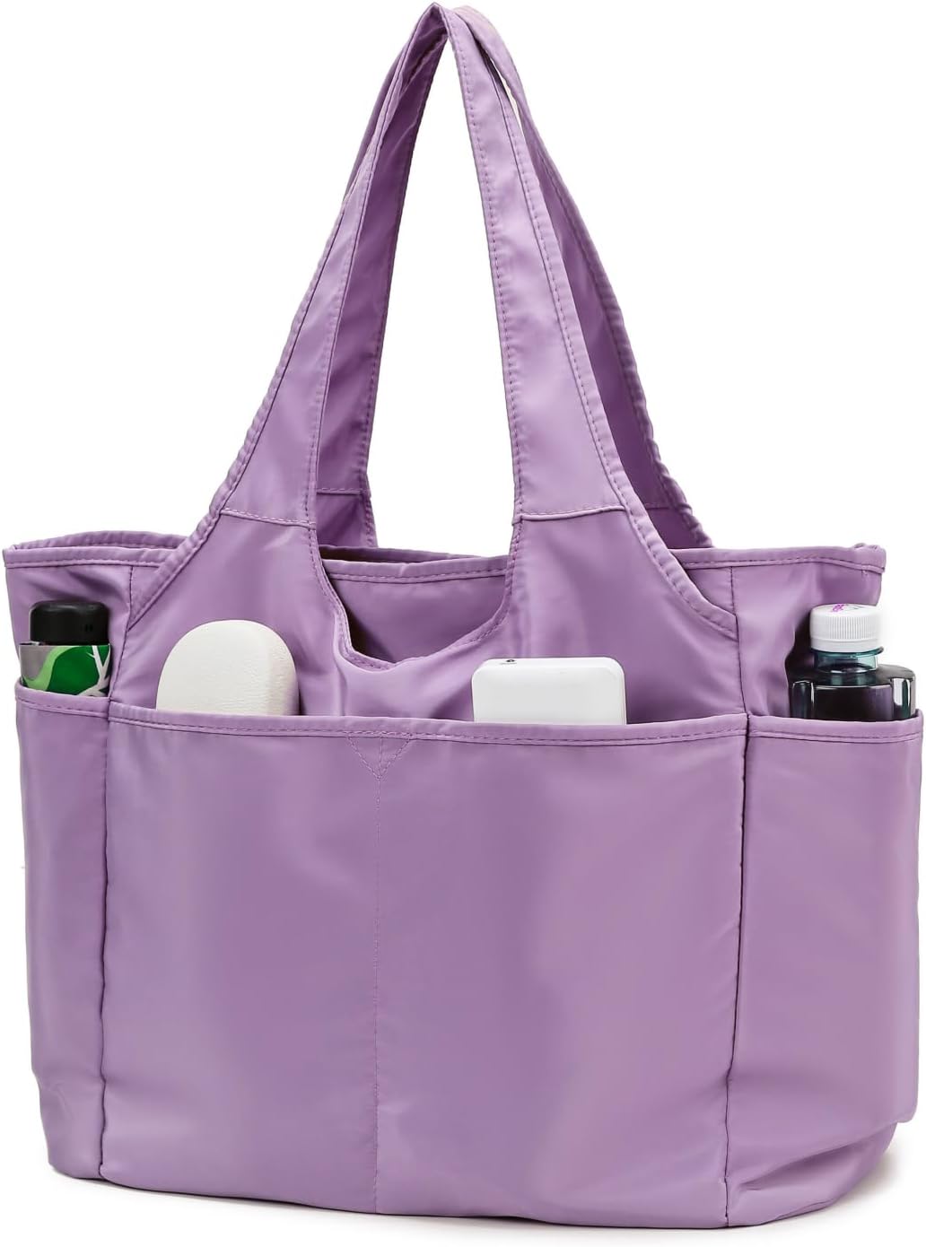 SOYMWIN Tote Bag for Women,Large Tote Bag with Compartments and Multiple Pockets,Quilted Shoulder Bag for Travel Work Sports