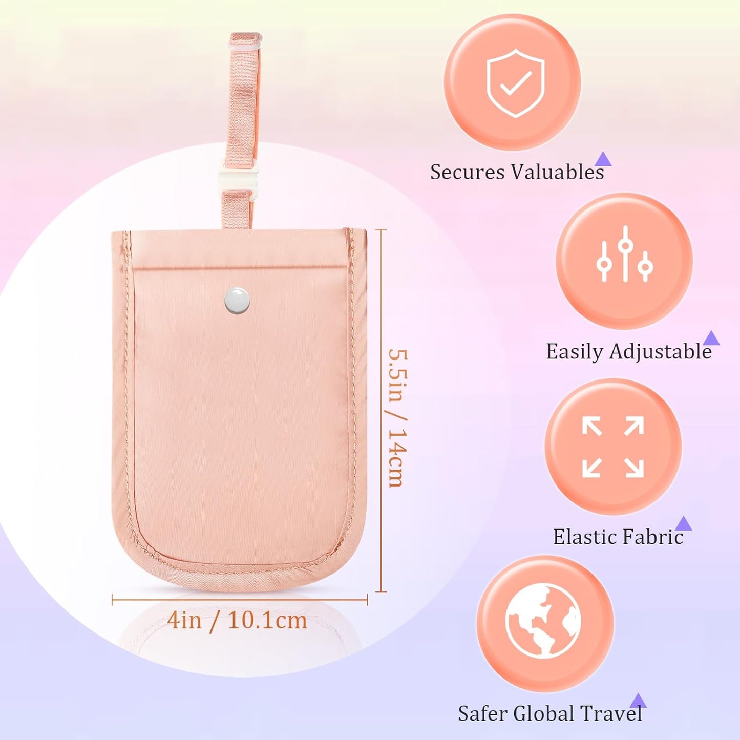 Kajaia 3 Piece Hidden Bra Wallet Women Adjustable Undercover Travel Bra Wallet Secret Pocket Pouch for Credit Card Money Secure(White, Pink, Gray)