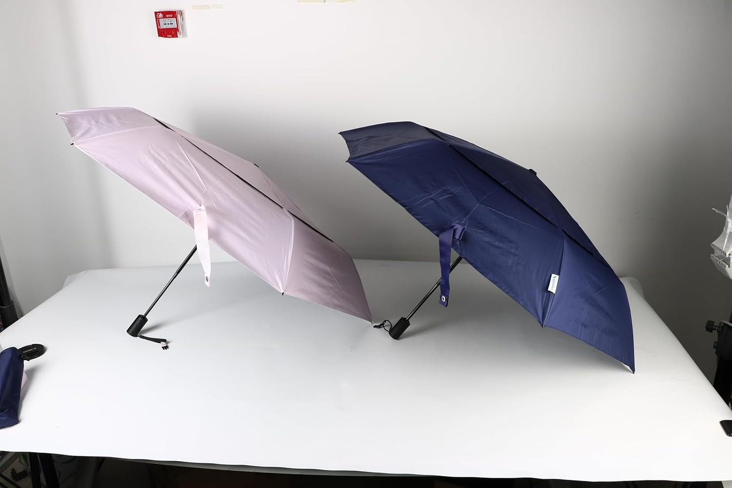 Outdoor Sun Automatic Folding Safe Shaft Umbrella - Repel Double Layered Windproof Travel Compact Umbrella for Rain