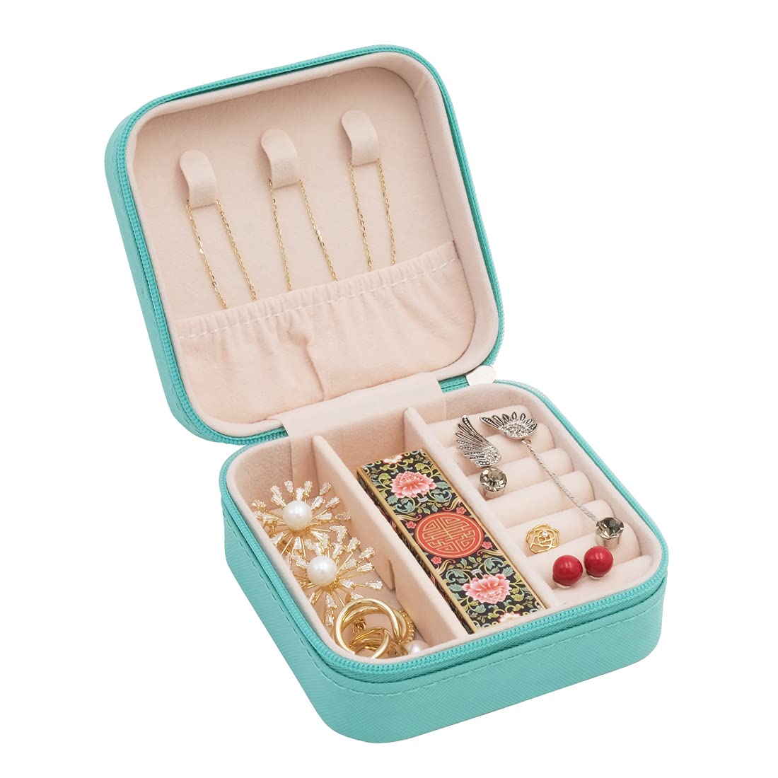TRODANCE Mini Jewelry Travel Case, Small Portable Jewellry Organizer Box Portable Display Storage