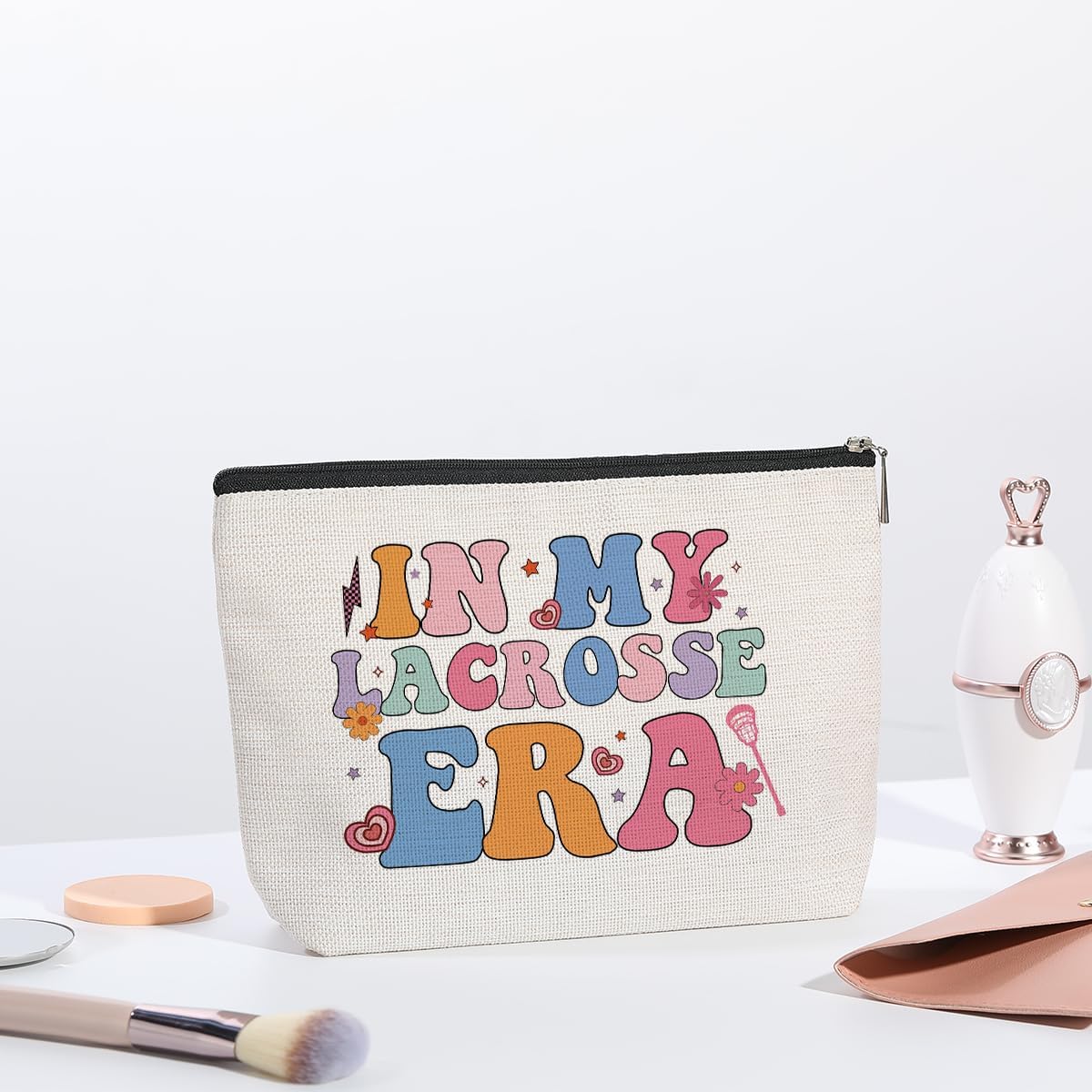 Lacrosse Gifts In My Lacrosse Era Makeup Bag Funny Gifts for Boys Girls Lacrosse Cosmetic Bag Gifts for Lacrosse Moms Team Member Players Birthday Christmas Gifts for Women Her Sister Friend