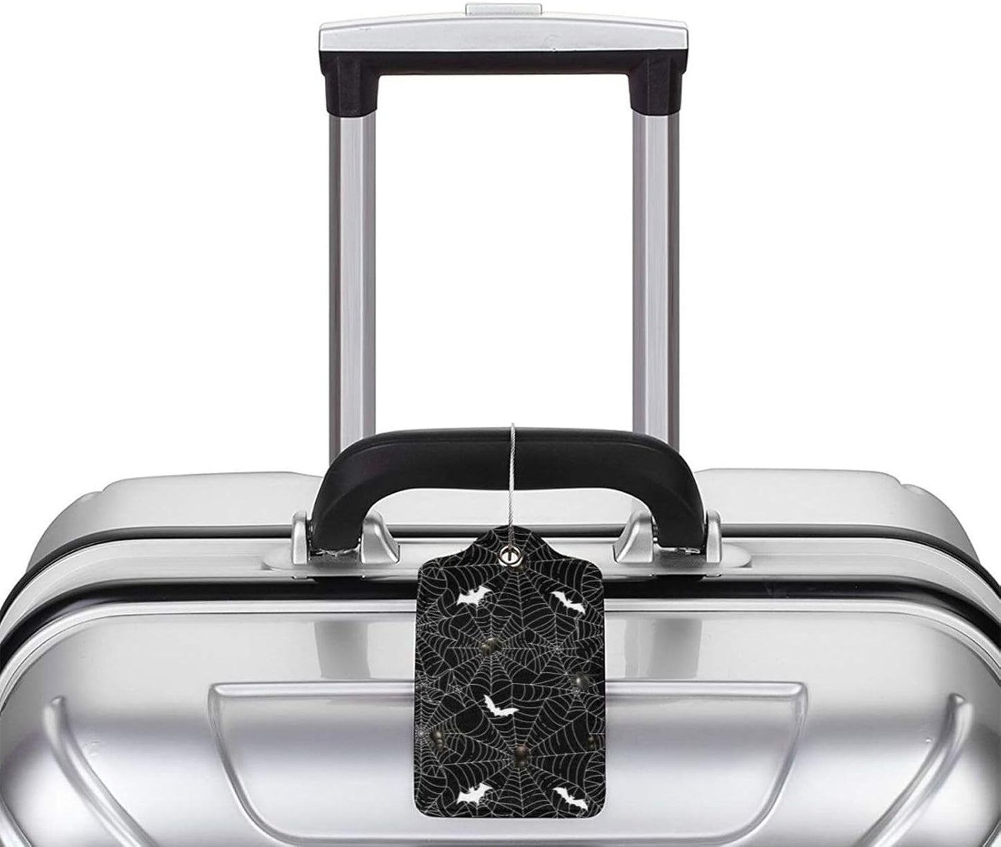 Halloween Luggage Tags Set of 2 Leather Stainless Steel Loop Label Tag for Travel Bag Suitcase