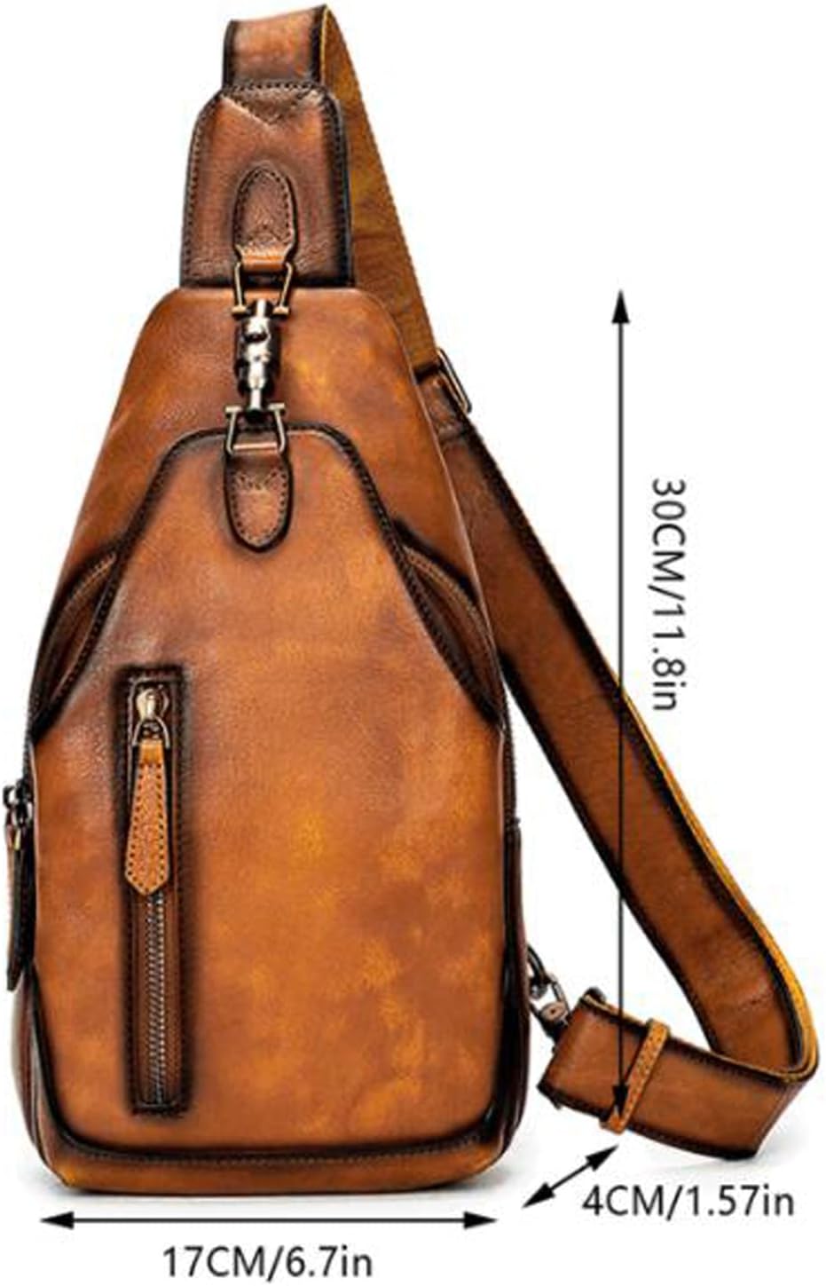 Genuine Leather Sling Bag for Men Women Backpack Chest Shoulder Satchel Crossbody Bags Casual