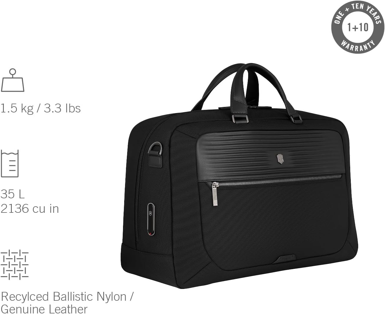 Victorinox Mythic, Weekender, Bag with 15.6" Laptop and 10’’ Tablet Compartment - Black