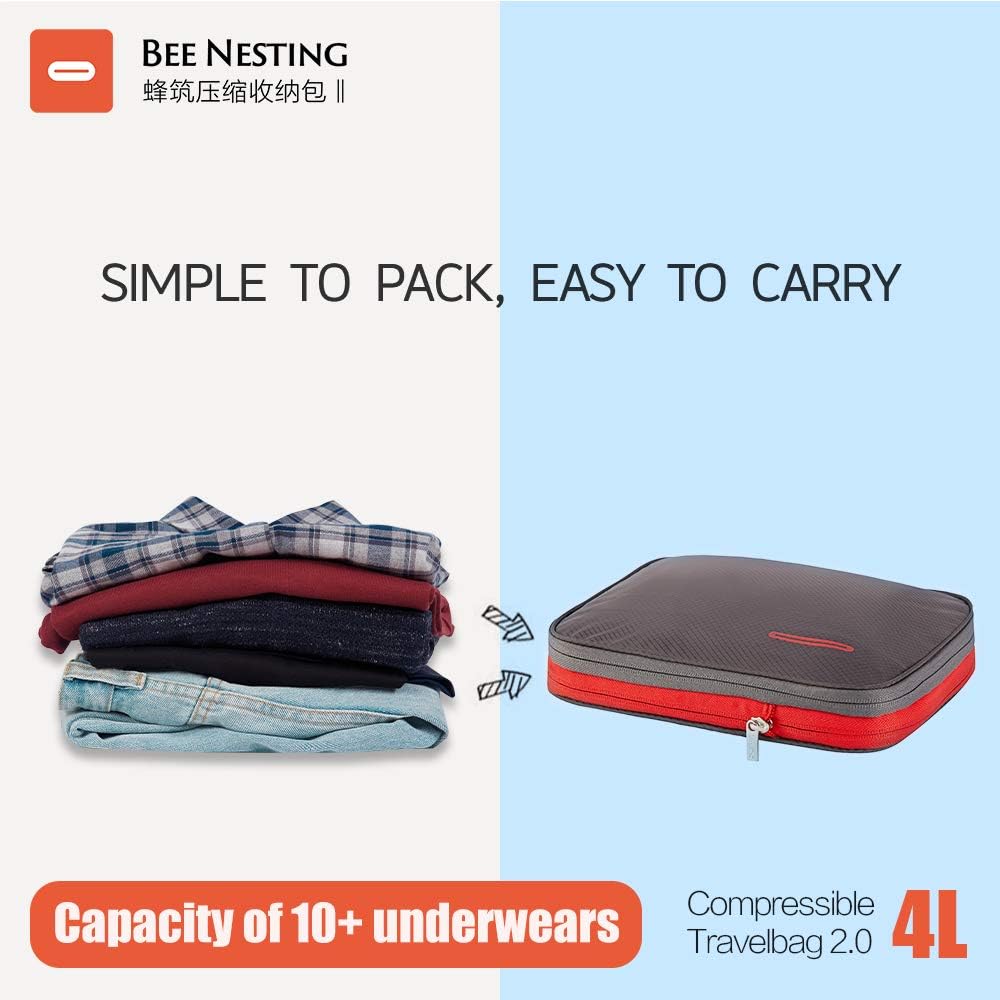 Bee Nesting BeeNesting Waterproof Compression Packing Cubes 5/6/8 sets, Large Travel Packing