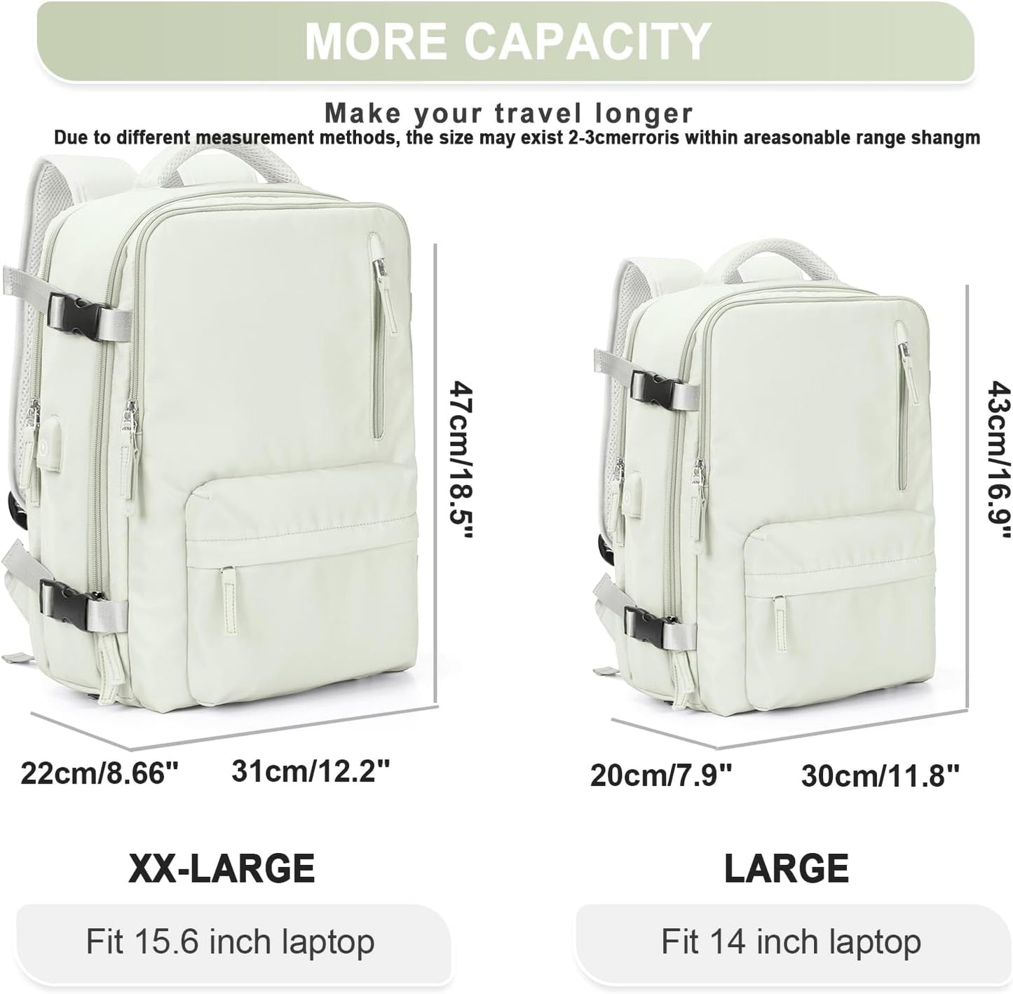 WONHOX Large Travel Backpack Carry on Flight Approved Laptop Work Business Backpack for Women Men Mochila de Viaje