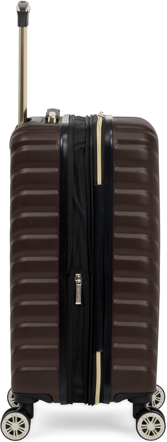 Kenneth Cole REACTION Women's Madison Square Hardside Chevron Expandable Luggage, Chocolate Brown, 2-Piece Set (20" & 28")