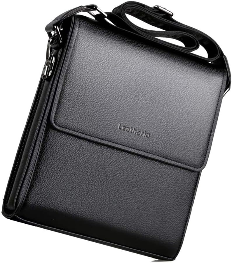 Leathario Men's Crossbody Bag,Vegan Leather Shoulder Messenger Purse Sling Satchel For Work Business Travel