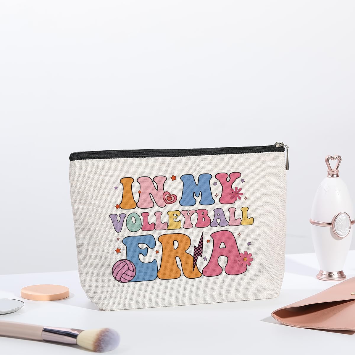 Volleyball Inspirational Gifts for Women In My Volleyball Era Makeup Bag Cosmetic Bag Volleyball Stuff Gifts for Teen Girls Volleyball Players Teams Birthday Gifts for Best Friend BFF Bestie Her