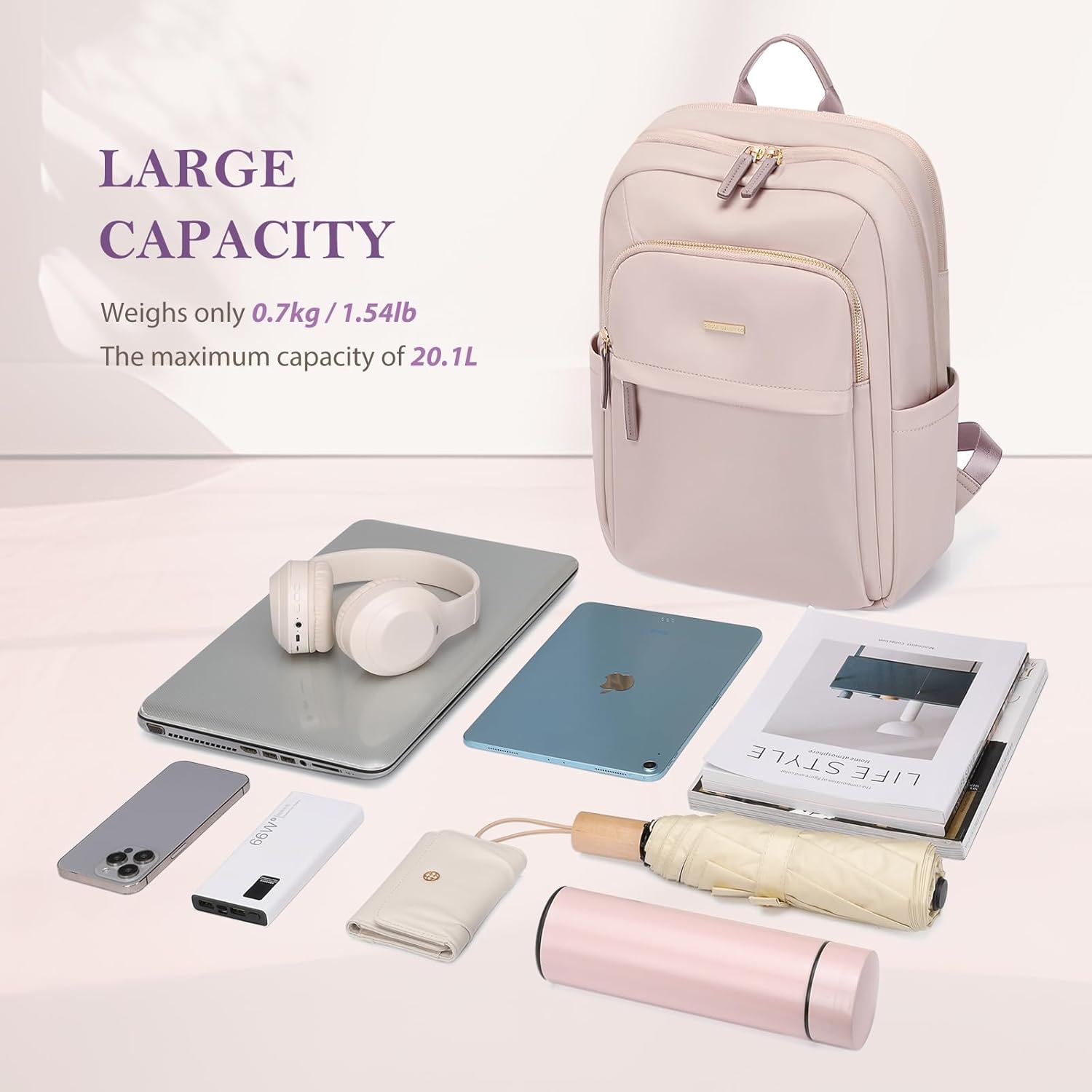 Travel Backpack for Women Personal Carry On Bag Business Weekender Hiking Multilayer Laptop Bag,16