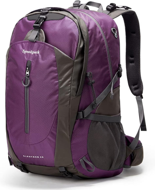 SPEEDPARK Hiking Backpack 40L Waterproof Hiking Daypack with Rain Cover, Outdoor Trekking Travel Backpacks for Men Women