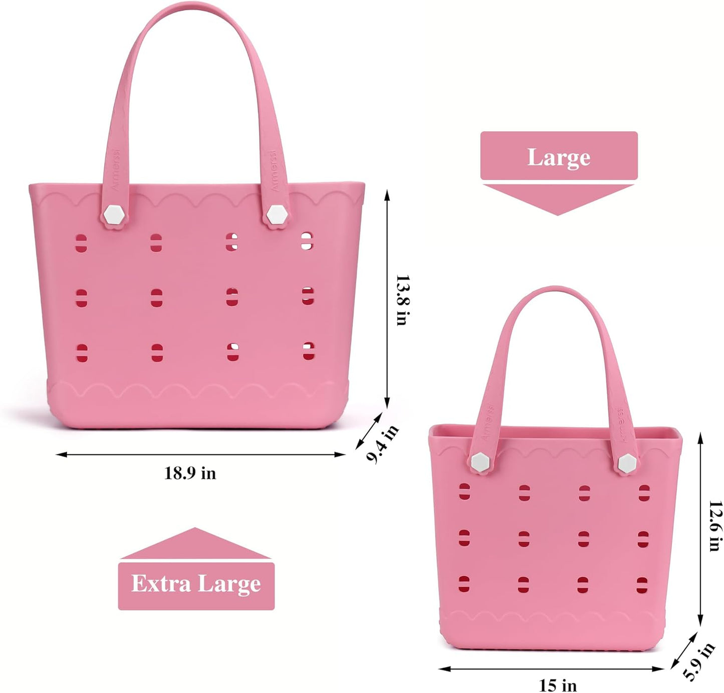 Rubber Beach Bag Waterproof Durable Tote Bag for Beach Sports Pool Modern Rubber Tote