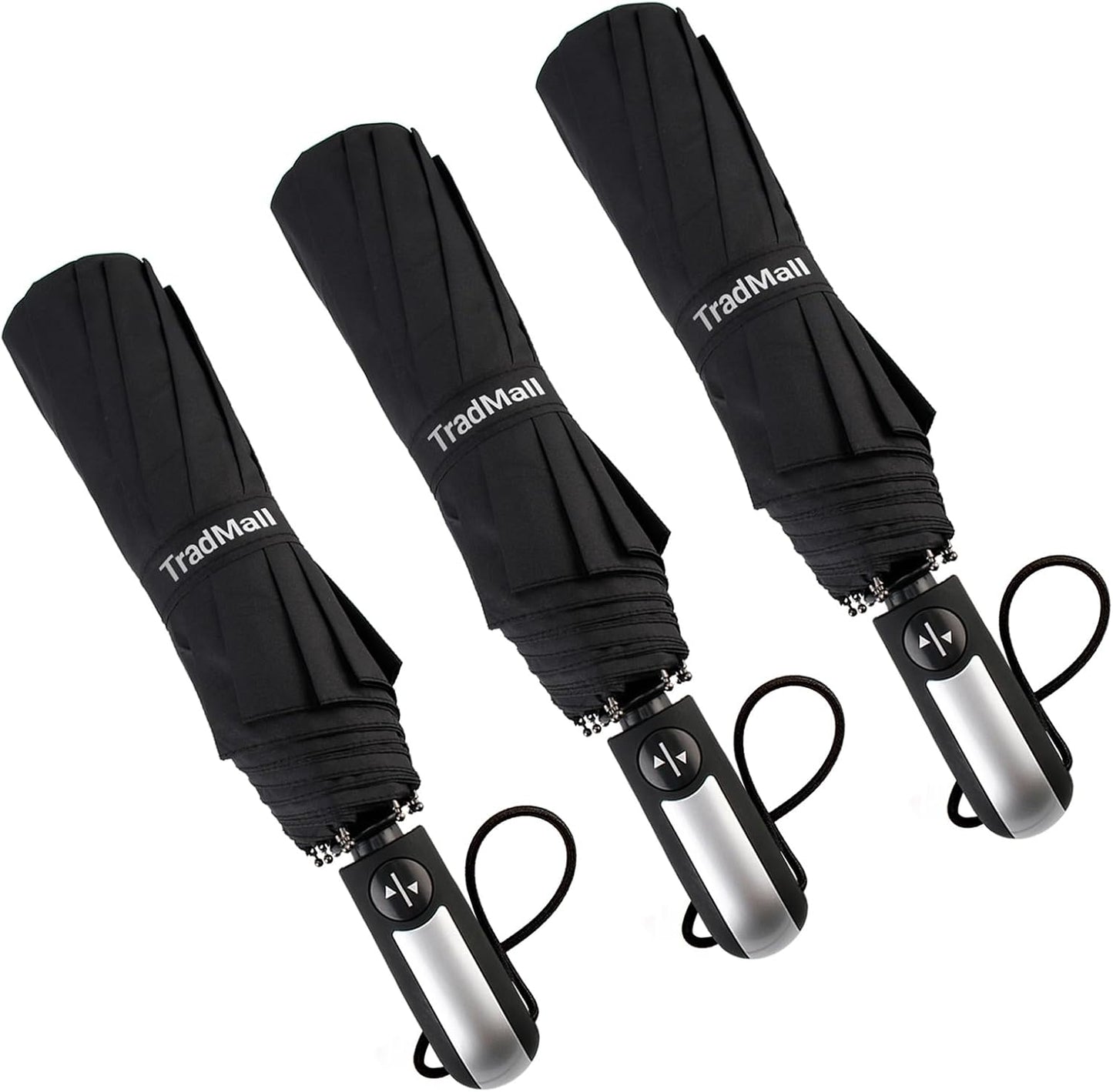 TradMall 3 Pack Travel Umbrella Windproof Portable 46/56 Inches Large Canopy Auto Open & Close