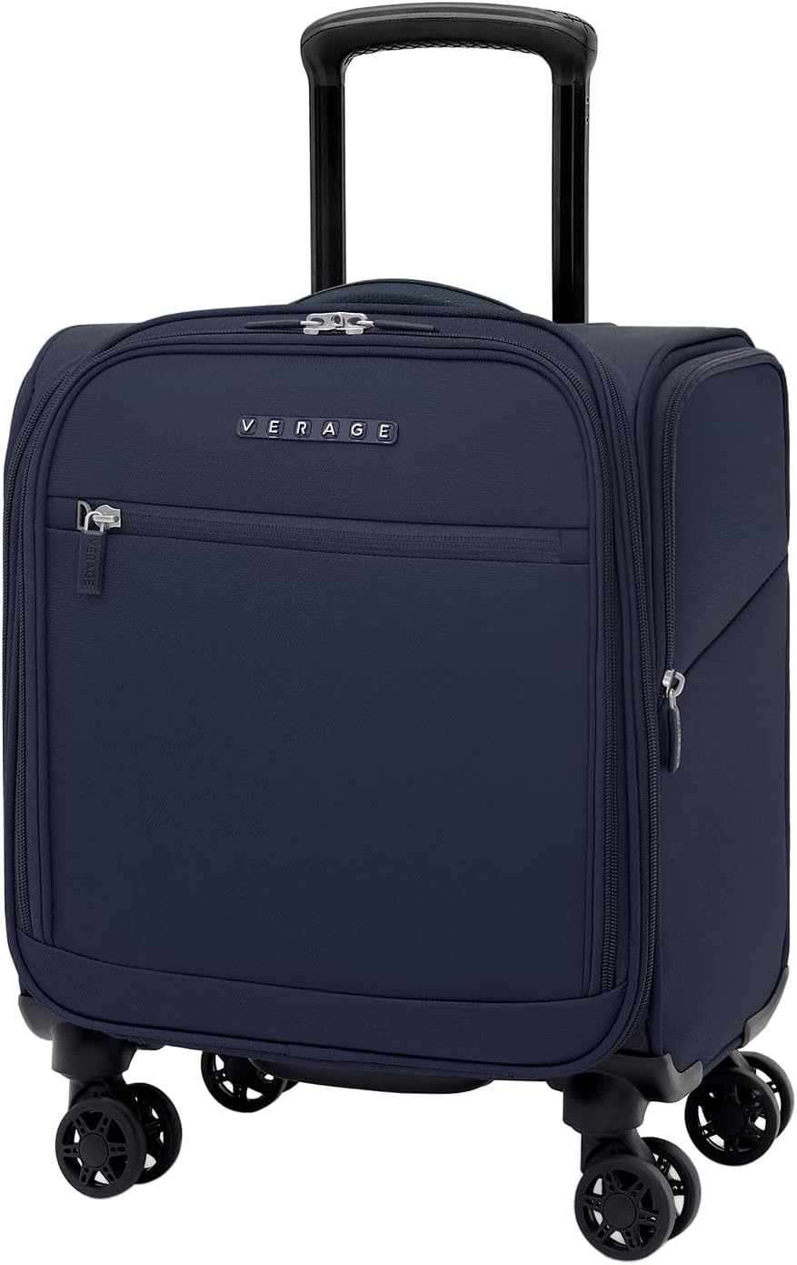 Verage Underseat Carry On Luggage with Wheels & USB Port,14 inch Wheeled Spinner Bag Carry-on Luggages for Airlines, Lightweight Suitcase Men Women, Pilots and Crew (14.5-Inch Plus Underseat Pro)
