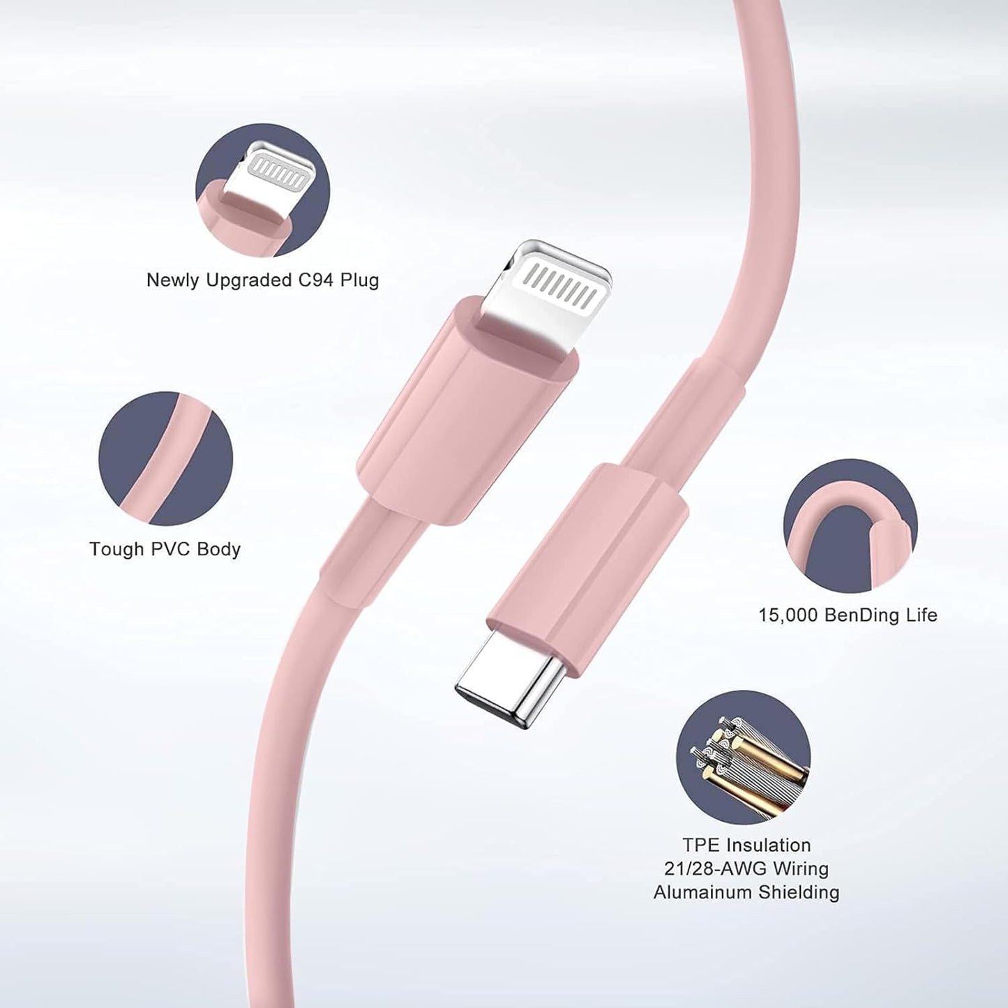 iPhone Fast Charger,Type C Wall Charger Block Plug and 10ft USB C to Lightning Charging Cable Cord Long,Power Adapter Cube Brick Box for Apple iPhone 14 Pro Max/14 Plus/14/13/12 Mini/11/XS Max/XR/iPad