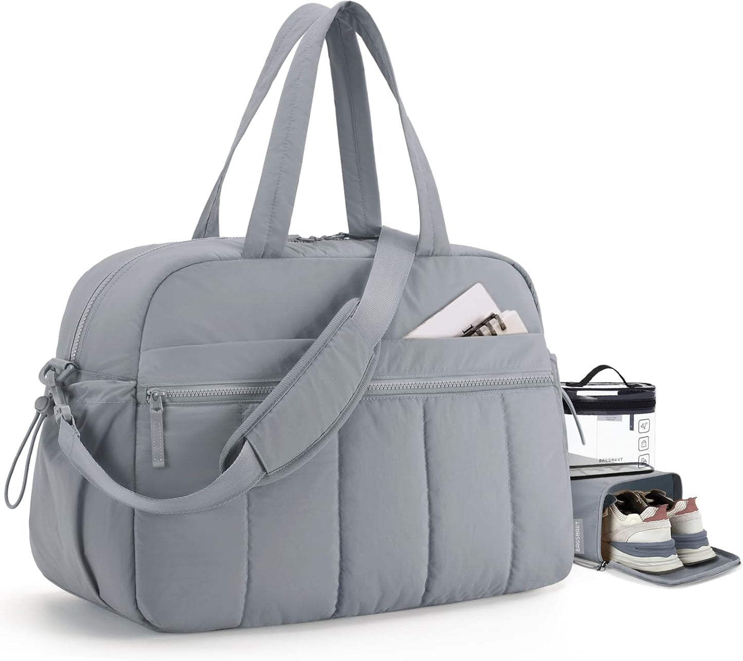 BAGSMART Gym Bag for Women, Duffle Bag for Travel with Wet Pocket, Lightweight Carry on Weekender Duffel, Water Resistant