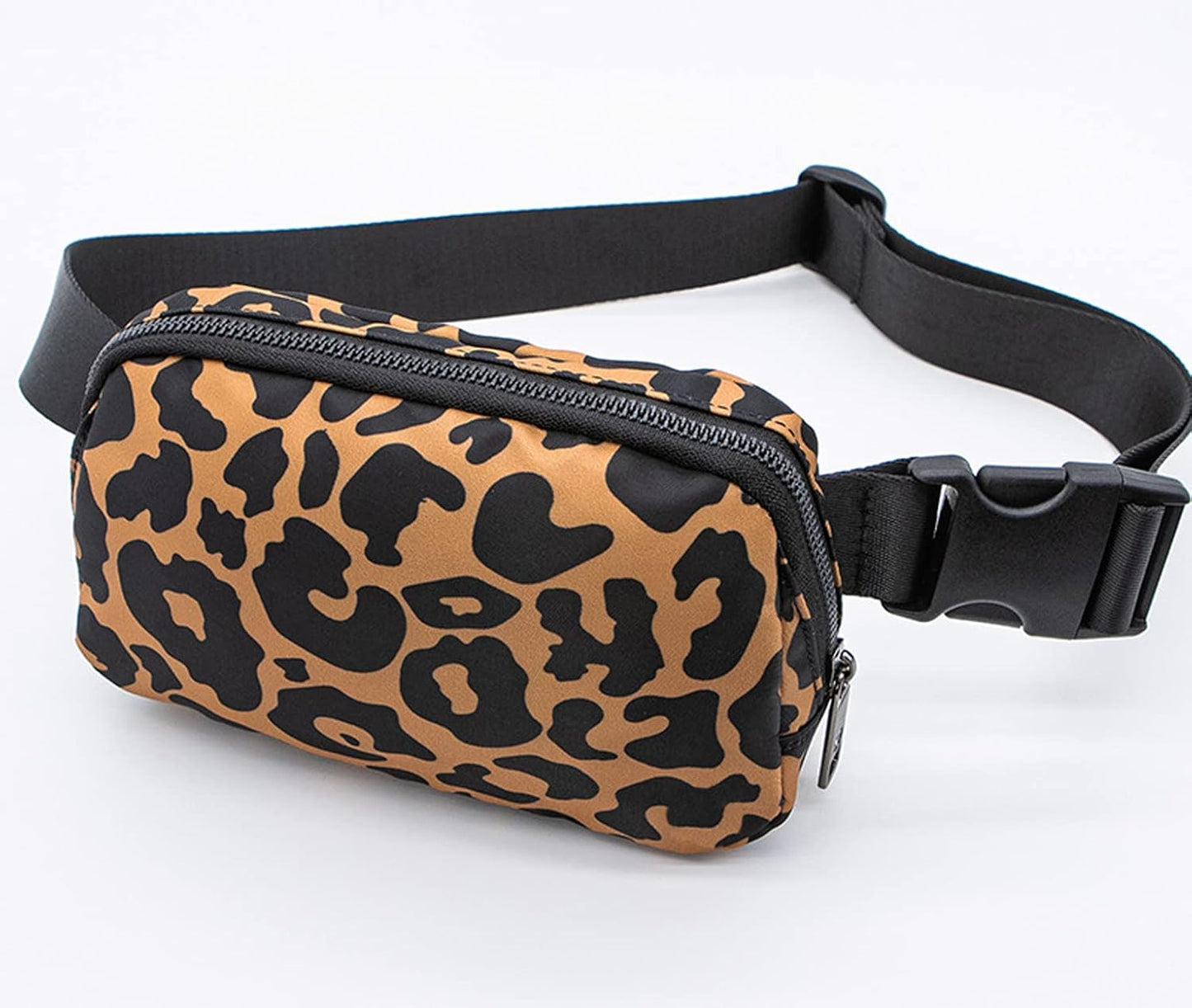 Fanny Pack Cross Body Small Crossbody Bags for Women Men Trendy Nylon Waterproof Mini Purse Travel Running Belt Bag Lulu Dupes Bum Hip Chest Waist Pack Side Bag Must Have Leopard